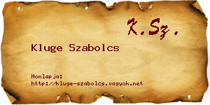 Kluge Szabolcs névjegykártya